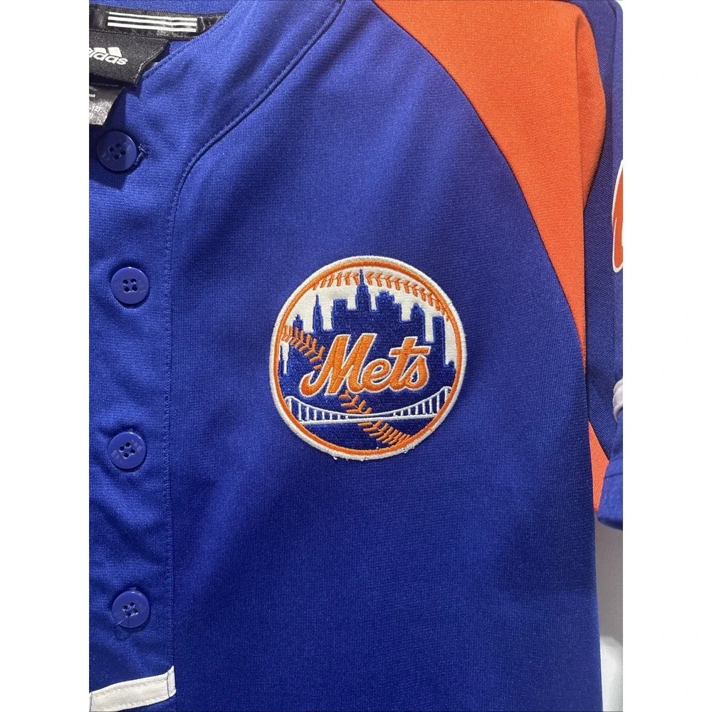 Adidas NY Mets Jersey Youth Size M 10-12 Baseball Official Patch